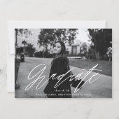 Carte de Faire-part de graduation de script rebond (Devant)