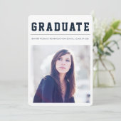 Carte de faire-part de graduation moderne et en gr (Debout devant)