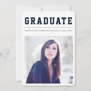 Carte de faire-part de graduation moderne et en gr
