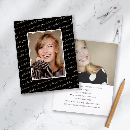 Carte de Faire-part de graduation photo de script
