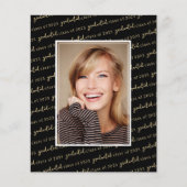 Carte de Faire-part de graduation photo de script (Devant)