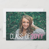 Carte de faire-part de graduation photo minimale m (Devant)