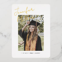 Carte de faire-part de graduation simple de script