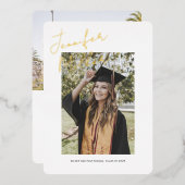 Carte de faire-part de graduation simple de script (Recto/Verso)