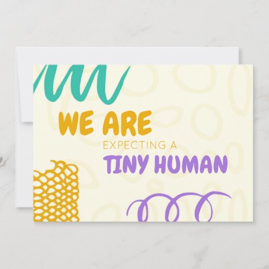 Carte de Faire-part de grossesse colorée (Devant)