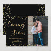 Carte de Faire-part de grossesse Confetti en or no (Devant / Derrière)