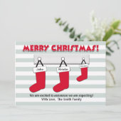 Carte de Faire-part de grossesse de Noël - Bas (Debout devant)