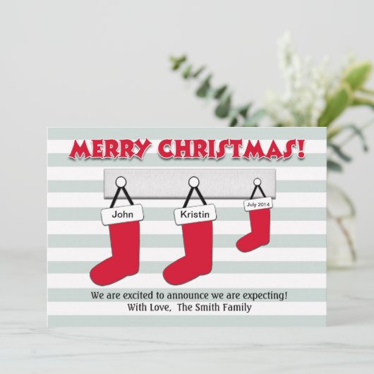 Carte de Faire-part de grossesse de Noël - Bas (Debout devant)