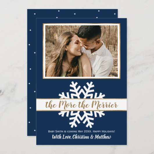 Carte de Faire-part de grossesse de Noël de la Mar (Devant / Derrière)