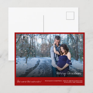 Carte de Faire-part de grossesse de Noël rouge