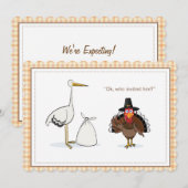 Carte de Faire-part de grossesse de Thanksgiving (Devant / Derrière)