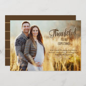 Carte de Faire-part de grossesse de Thanksgiving (Devant / Derrière)