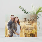 Carte de Faire-part de grossesse de Thanksgiving (Debout devant)