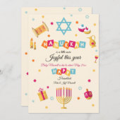 Carte de Faire-part de grossesse Hanoukka (Devant / Derrière)