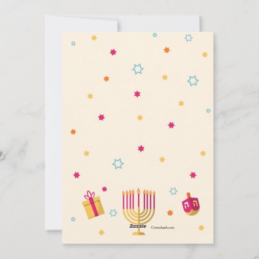 Carte de Faire-part de grossesse Hanoukka (Dos)