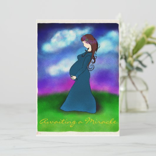 Carte de Faire-part de grossesse "Patience" (Debout devant)