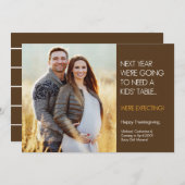 Carte de Faire-part de grossesse Thanksgiving (Devant / Derrière)