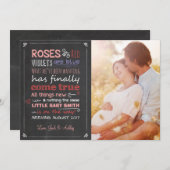 Carte de Faire-part de grossesse Valentine attendu (Devant / Derrière)