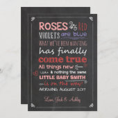 Carte de Faire-part de grossesse Valentine attendu (Devant / Derrière)