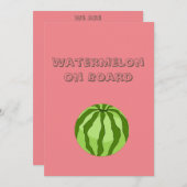 Carte de Faire-part de grossesse Vegan Watermelon (Devant / Derrière)
