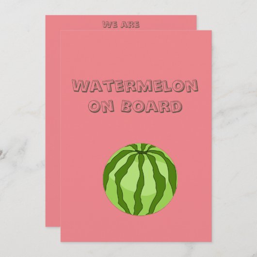 Carte de Faire-part de grossesse Vegan Watermelon (Devant / Derrière)
