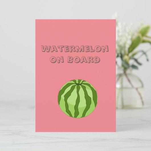 Carte de Faire-part de grossesse Vegan Watermelon (Debout devant)
