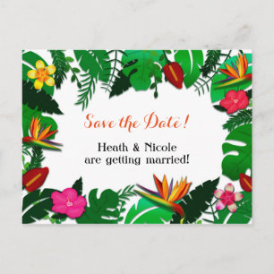 Carte de faire-part de jardin tropical avec feuill