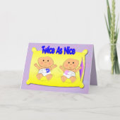 Carte de faire-part de jumeaux (Devant)