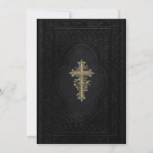 Carte de Faire-part de la mort noire Gold Cross (Dos)