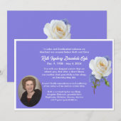 Carte de Faire-part de la photo Rose blanche (Devant / Derrière)