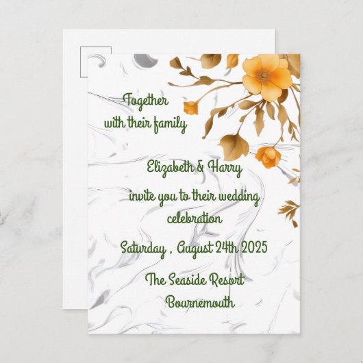 Carte de faire-part de mariage (Devant / Derrière)