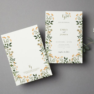 Carte de Faire-part de mariage à cadre floral mini