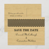 Carte de faire-part de mariage à chevron rustique  (Devant / Derrière)