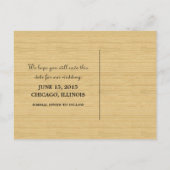 Carte de faire-part de mariage à chevron rustique  (Dos)