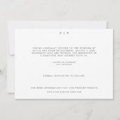 Carte de faire-part de mariage à date limite éléga (Dos)