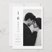 Carte de Faire-Part de Mariage à Date Verticale. (Devant)