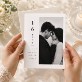Carte de Faire-Part de Mariage à Date Verticale.