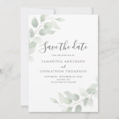Carte de Faire-Part de Mariage à Eucalyptus (Devant)