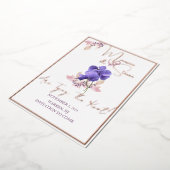 Carte de faire-part de mariage à fleurs violettes  (Rotation)