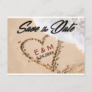 Carte de faire-part de mariage à la plage personna