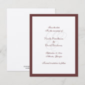 Carte de faire-part de mariage à monogramme avec b (Devant / Derrière)