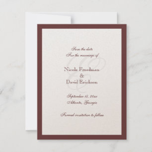 Carte de faire-part de mariage à monogramme avec b