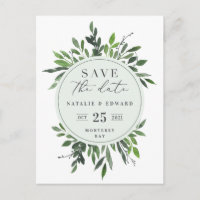carte de faire-part de mariage à motif floral aqua
