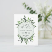 carte de faire-part de mariage à motif floral aqua (Debout devant)