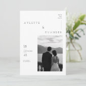 Carte de faire-part de mariage à typographie moder (Debout devant)
