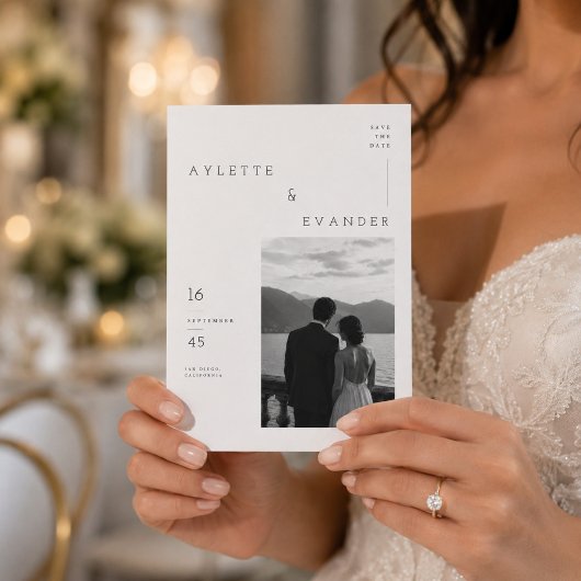 Carte de faire-part de mariage à typographie moder