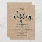 Carte de Faire-part de mariage agricole rustique (Devant / Derrière)