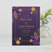 Carte de Faire-part de mariage angulée (Debout devant)