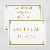 Carte de faire-part de mariage Art Déco Tiny Gatsb (Devant / Derrière)