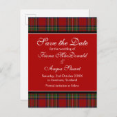 Carte de faire-part de mariage au tartan Royal Stu (Devant / Derrière)